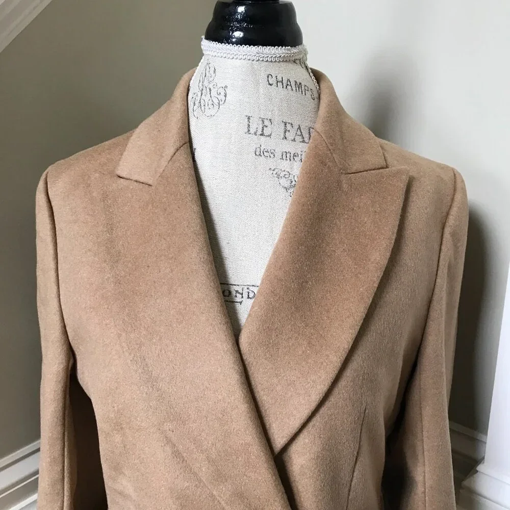 J. Crew Camel Double-Breasted Longline Pea Coat - Picture 8 of 13